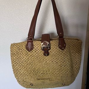 Michael Kors straw tote bag